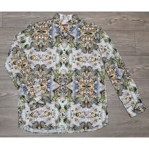 Signum Long Sleeve Button Up Shirt Mens XL Kaleidoscope Safari Zoo AOP All Over
